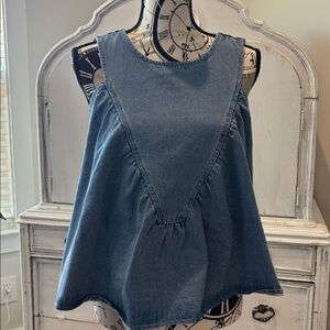 Blue Denim Sleeveless Top
